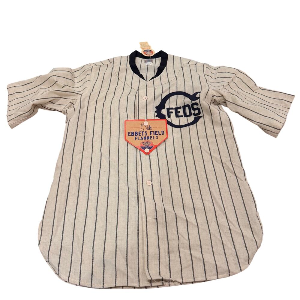 Ebbets Field Flannel Striped Vintage Wool Authentic Jersey Size Medium